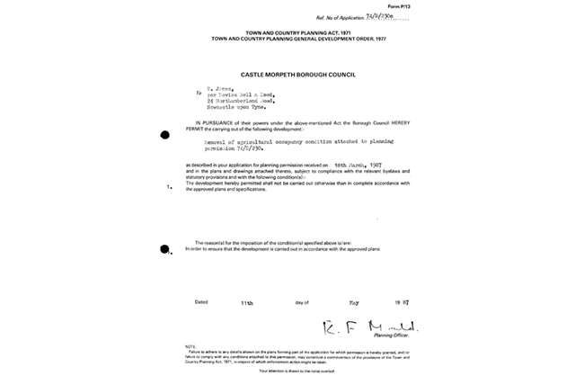 1987 PLanning Permission