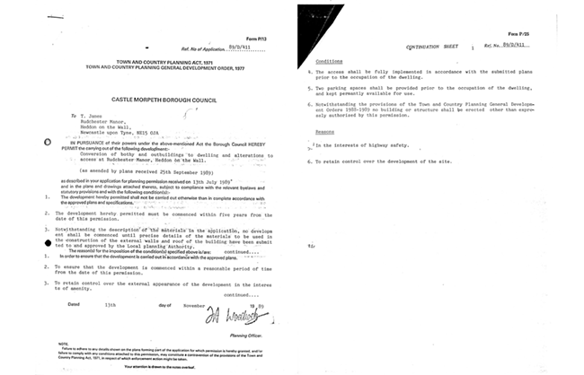 1989 Bothy Planning Permission