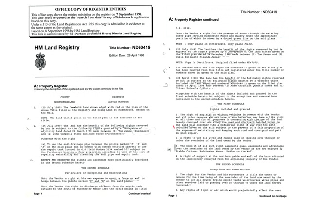 1998 Land Registry